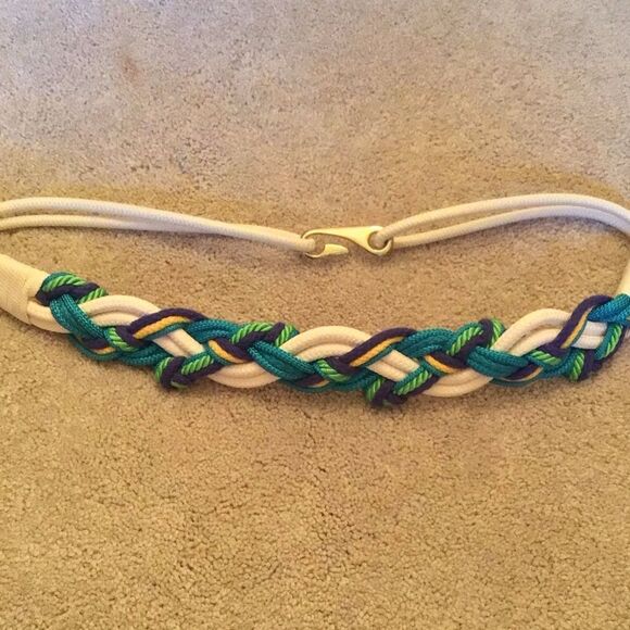 Vintage 80s Braided Rope Cord Belt Hook Clasp - Picture 4 of 4